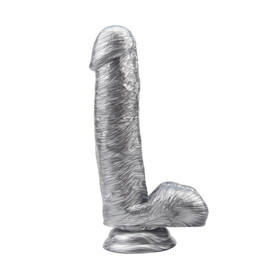 Realistic dildo with testicles Heywood Jablome Silver 17.8cm reviews and discounts sex shop