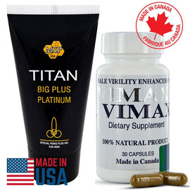 Vimax and Titan Platinum Set for Penis Enlargement reviews and discounts sex shop