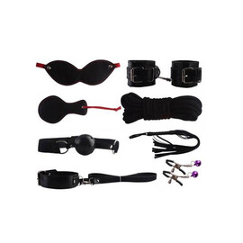 BDSM Bondage Kit in black 8 parts reviews and discounts sex shop