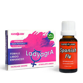 LadyagrA Arousal Capsules for Women - 10 Capsules + Spanish Fly Cupid 20ml - Desire-Enhancing Drops reviews and discounts sex shop