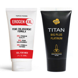 Erogen XXL gel 60ml + TITAN GEL platinum for penis enlargement reviews and discounts sex shop