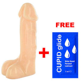 Realistic dildo with testicles Real Dong + gift lubricant reviews and discounts sex shop