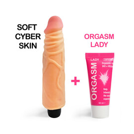Vibrator CyberSkin Soft + Orgasm Gel as a Gift. reviews and discounts sex shop