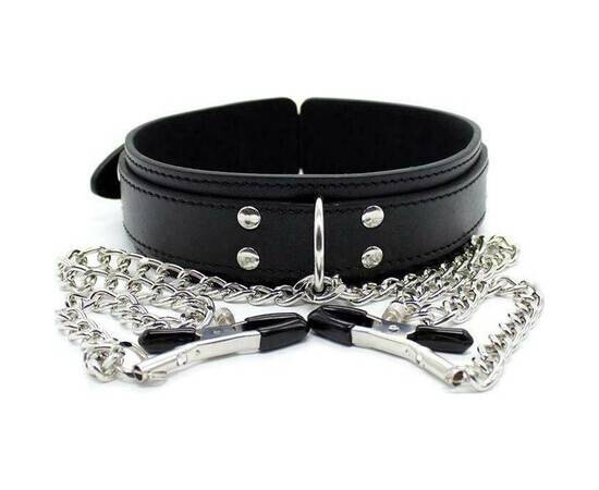 Collar with nipple clips reviews and discounts sex shop