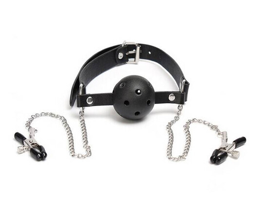 BDSM Fantasy nipple clamp mouth ball reviews and discounts sex shop