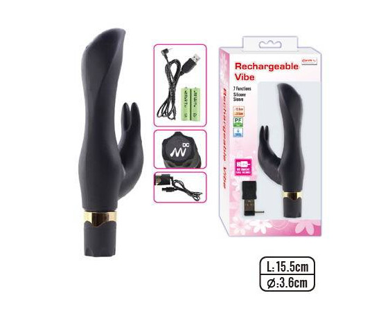 Vibrator Lux Rechargeable Vibe Black 15.5 cm reviews and discounts sex shop