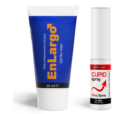 Cupid Delay spray 15ml + Enlargo penis enlargement gel 60ml reviews and discounts sex shop